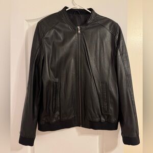 Franco Marcello Men's Classic Black Leather Jacket
